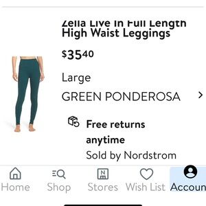 Zella Live In High Waist Leggings - Dark Teal